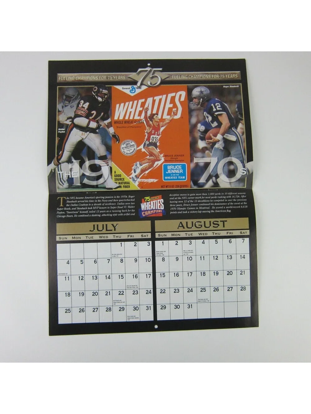 Vintage Wheaties Calendar 1999 Champions & Voting Poster 75 Years Of Champions
